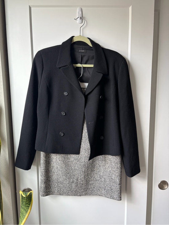 J. Crew Jackets & Blazers - J. Crew Black Double-Breasted Cropped Blazer and Tweed Skirt